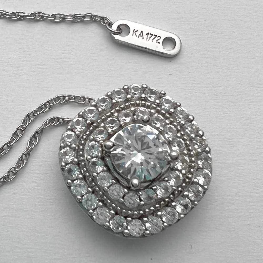 White Sapphire Pendant- 925-Sterling Silver - Picture 3 of 6